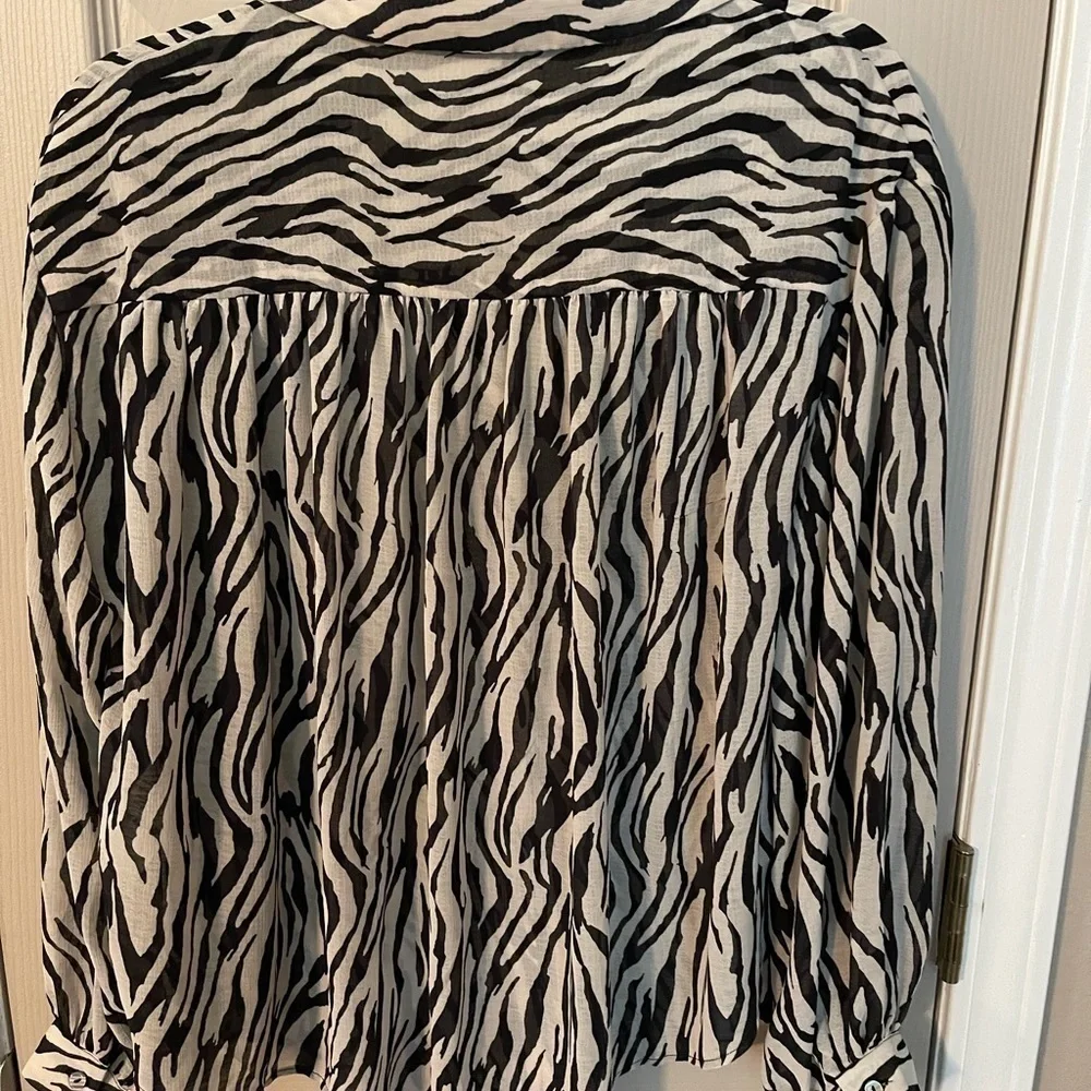 Free People Ciara Printed Buttondown In Zebra